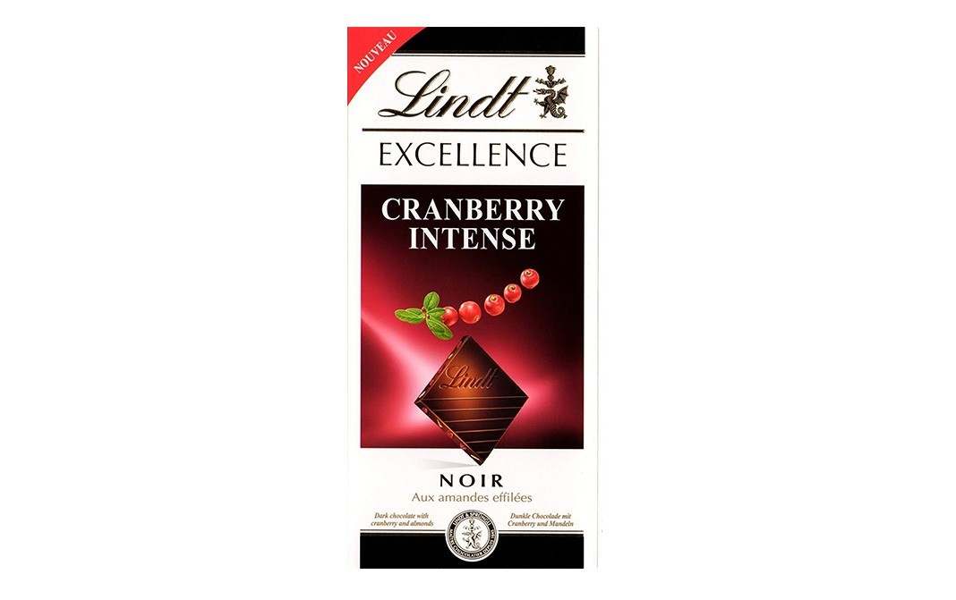 Lindt Excellence Cranberry Intense Chocolate   Box  100 grams